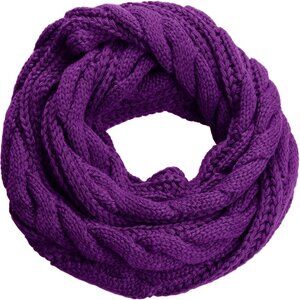 Women's Twist Purple Thick Ribbed Knit Winter Infinity Circle Loop Scarf